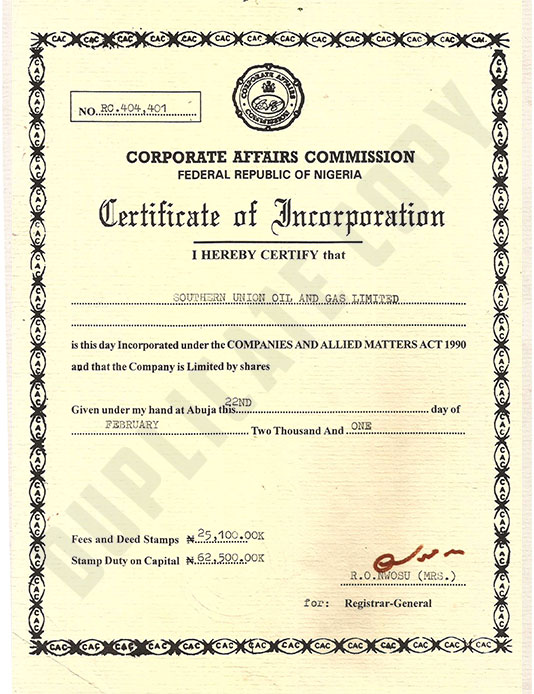 SOUTHERN UNION OIL AND GAS LTD