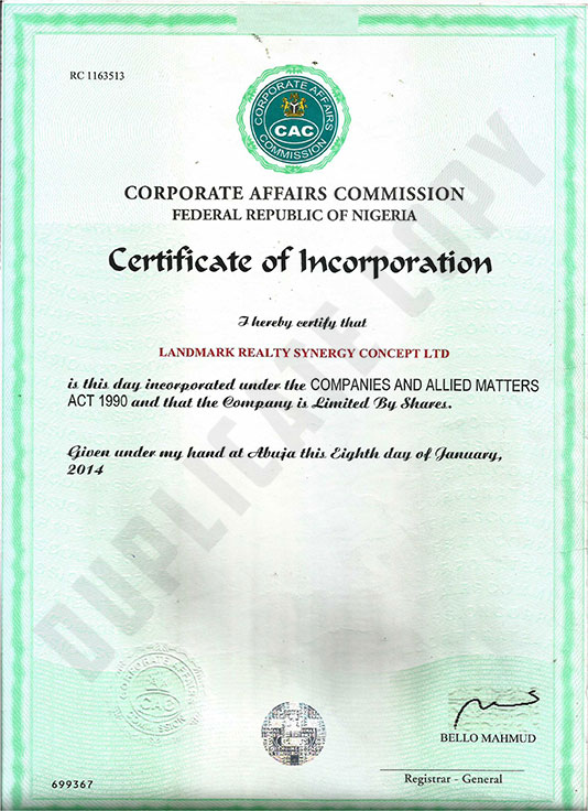 LANDMARK REALTY SYNERGY CONCEPT LTD